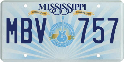 MS license plate MBV757