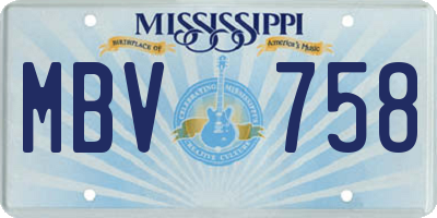 MS license plate MBV758