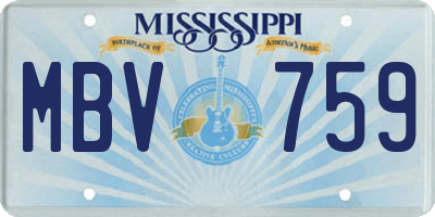 MS license plate MBV759