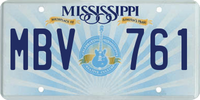 MS license plate MBV761