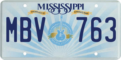 MS license plate MBV763