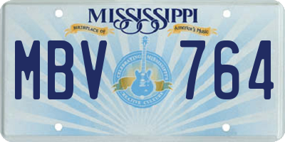 MS license plate MBV764