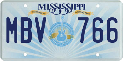 MS license plate MBV766