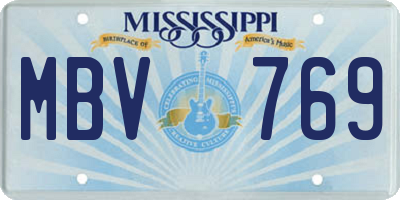 MS license plate MBV769