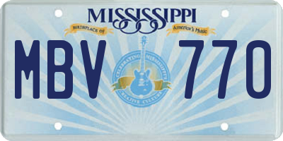 MS license plate MBV770