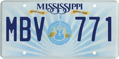 MS license plate MBV771
