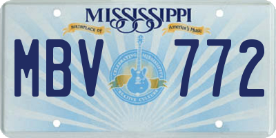 MS license plate MBV772