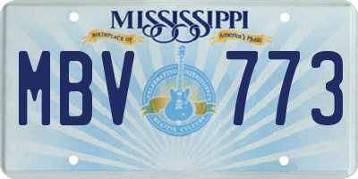 MS license plate MBV773