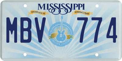 MS license plate MBV774