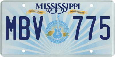 MS license plate MBV775