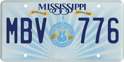 MS license plate MBV776