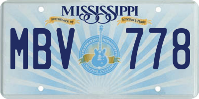 MS license plate MBV778