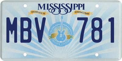 MS license plate MBV781
