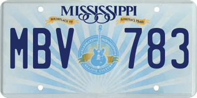 MS license plate MBV783