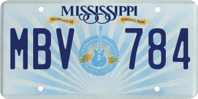 MS license plate MBV784