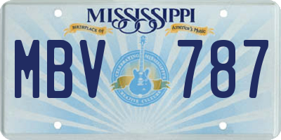 MS license plate MBV787