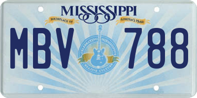 MS license plate MBV788
