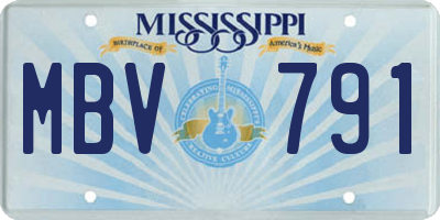 MS license plate MBV791