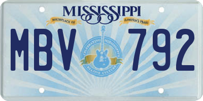 MS license plate MBV792