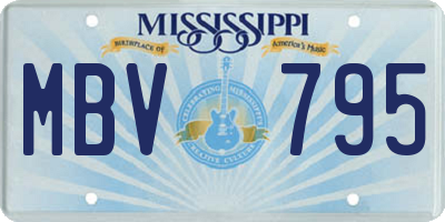 MS license plate MBV795