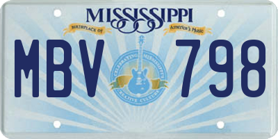 MS license plate MBV798