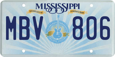 MS license plate MBV806