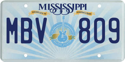 MS license plate MBV809