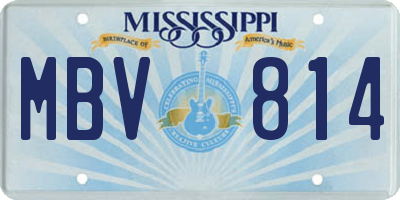MS license plate MBV814