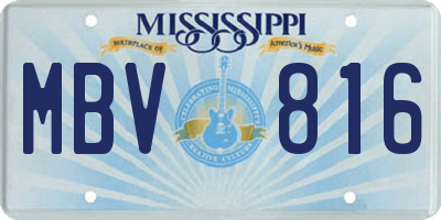 MS license plate MBV816