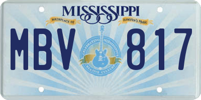 MS license plate MBV817