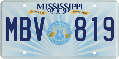MS license plate MBV819