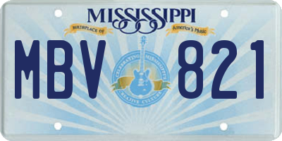 MS license plate MBV821