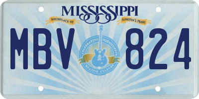 MS license plate MBV824