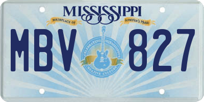 MS license plate MBV827