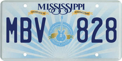 MS license plate MBV828