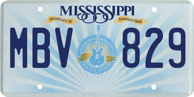 MS license plate MBV829