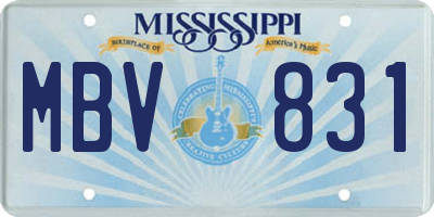 MS license plate MBV831