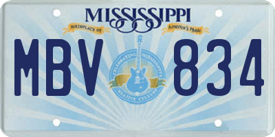 MS license plate MBV834