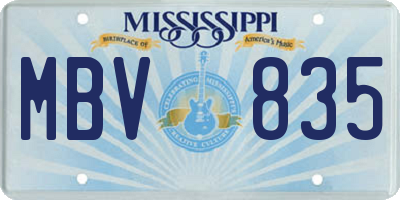 MS license plate MBV835