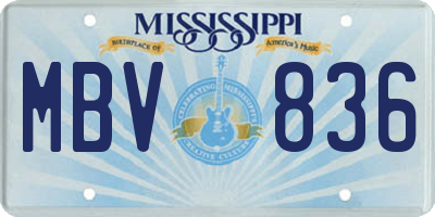 MS license plate MBV836