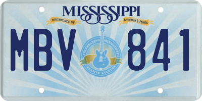 MS license plate MBV841