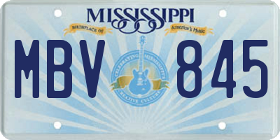 MS license plate MBV845