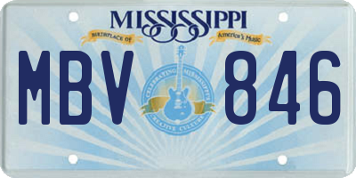 MS license plate MBV846