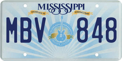 MS license plate MBV848