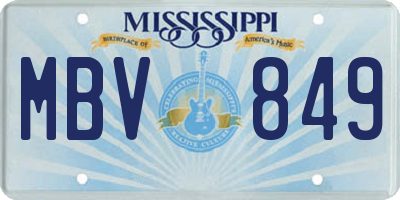 MS license plate MBV849
