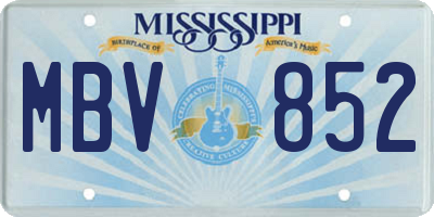 MS license plate MBV852