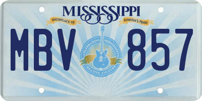 MS license plate MBV857