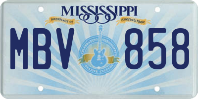 MS license plate MBV858