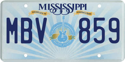 MS license plate MBV859