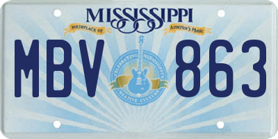MS license plate MBV863